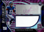 2022 Wan'Dale Robinson Panini Spectra PINK RADIANT ROOKIE JUMBO PATCH PINK INK AUTO 20/25 AUTOGRAPH RELIC RC #RAD-WDR New York Giants