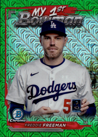 2024 Freddie Freeman Bowman Chrome MEGA BOX MY 1ST BOWMAN GREEN REFRACTOR #M1B-5 Los Angeles Dodgers