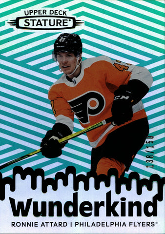 2022-23 Ronnie Attard Upper Deck WUNDERKIND GREEN ROOKIE 138/150 RC #W-38 Philadelphia Flyers