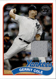 2024 Gerrit Cole Topps Series 1 JERSEY 1989 DESIGN RELIC #89BR-GC New York Yankees
