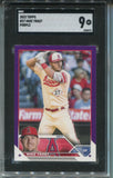 2023 Mike Trout Topps Series 1 PURPLE SGC 9 #27 Anaheim Angels 0272