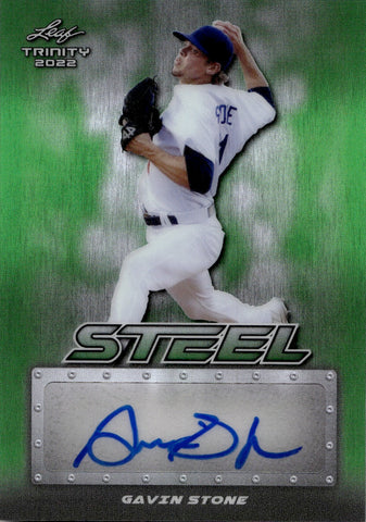 2022 Gavin Stone Lead Trinity GREEN STEEL AUTO 4/4 AUTOGRAPH #TS-GS1 Los Angeles Dodgers