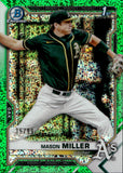 2021 Mason Miller Bowman Chrome Draft 1ST BOWMAN GREEN SPARKLE REFRACTOR 35/99 #BDC-85 Oakland A's