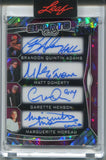 2025 Brandon Quinton Adams Matt Doherty Garette Henson Marguerite Moreau Danny Tamberelli Aaron Schwartz Jane Plank Colombe Jacobsen Leaf Metal PINK ICE AUTO 3/5 AUTOGRAPH #SC-1 Mighty Ducks