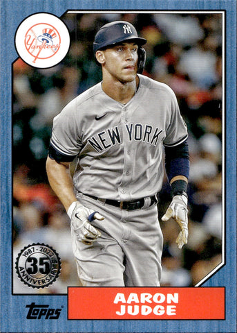 2022 Aaron Judge Topps Series 1 BLUE 1987 DESIGN 35TH ANNIVERSARY #T87-99 New York Yankees