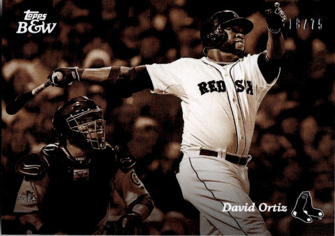 2022 David Ortiz Topps Black and White SEPIA FILTER 18/75 #39 Boston Red Sox HOF