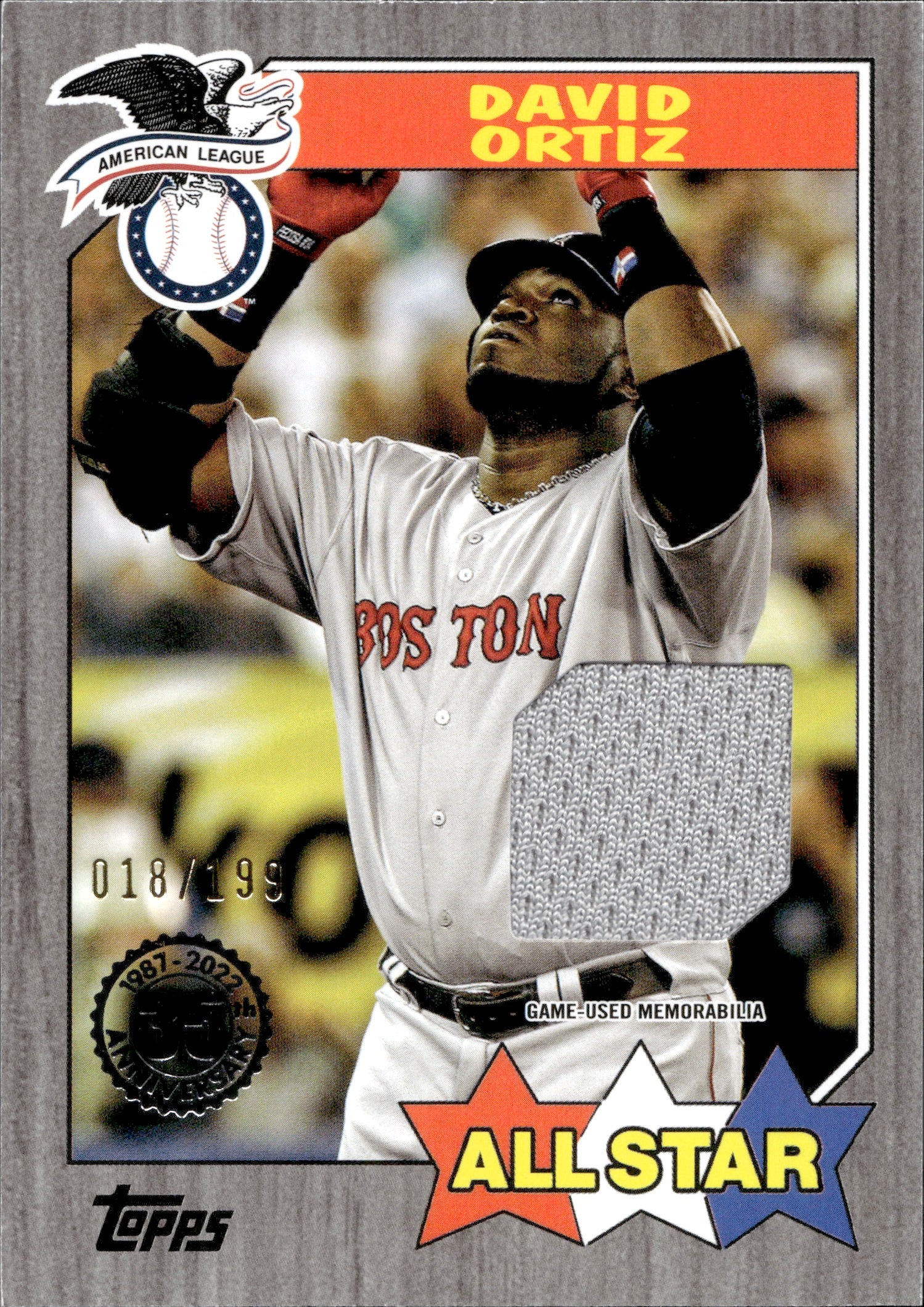 David Ortiz Game Worn Jersey Baseball Card