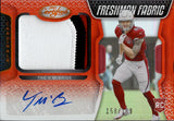 2022 Trey McBride Panini Certified ORANGE FRESHMAN FABRIC ROOKIE PATCH AUTO 158/199 AUTOGRAPH RELIC RC #239 Arizona Cardinals