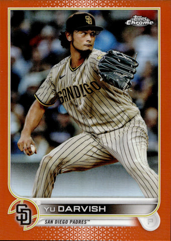 2022 Yu Darvish Topps Chrome ORANGE REFRACTOR 17/25 #191 San Diego Padres