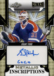 2025 Grant Fuhr Leaf Metal GOLD SUPER PRISMATIC METALLIC INSCRIPTIONS "COCO" AUTO 1/1 ONE OF ONE AUTOGRAPH #MI-GF1 Edmonton Oilers HOF