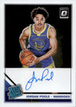 2019-20 Jordan Poole Donruss Optic RATED ROOKIE AUTO AUTOGRAPH RC #169 Golden State Warriors