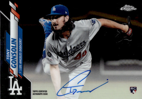 2020 Tony Gonsolin Topps Chrome ROOKIE AUTO AUTOGRAPH RC #RA-TG Los Angeles Dodgers