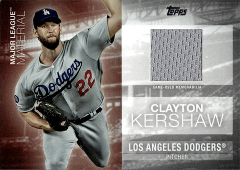 2020 Clayton Kershaw Topps Update MAJOR LEAGUE MATERIAL JERSEY RELIC #MLM-CK Los Angeles Dodgers