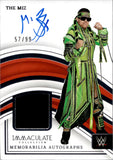 2023 The Miz Relic Auto Autograph Panini Immaculate Collection WWE Memorabilia Autographs 57/99 #MA-MIZ Monday Night Raw