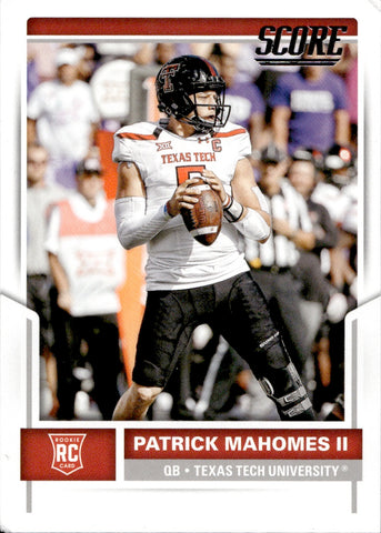 2017 Patrick Mahomes Panini Score ROOKIE RC #403 Kansas City Chiefs *NRMT CORNERS*