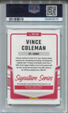 2024 Vince Coleman Panini Donruss TEAL SIGNATURE SERIES AUTO 12/25 AUTOGRAPH PSA 9 #SS-VC St. Louis Cardinals 0575