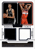 2023-24 Victor Wembanyama Bilal Coulibaly Panini Contenders DUAL ROOKIE TICKET JERSEY RELIC #RT2-FRN Spurs Wizards