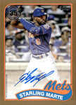 2024 Starling Marte Topps GOLD 1989 DESIGN AUTO 21/50 AUTOGRAPH #89BA-SM New York Mets