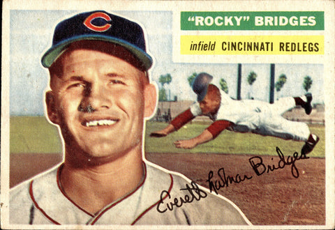 1956 Rocky Bridges Topps #324 Cincinnati Reds BV $20