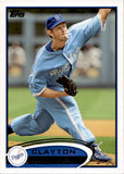 2012 Clayton Kershaw Topps SP BROOKLYN DODGERS UNIFORM VARIATION #600 Los Angeles Dodgers