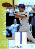 2002 Mike Piazza Leaf Certified MIRROR GOLD JERSEY 17/25 New York Mets #92