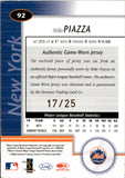 2002 Mike Piazza Leaf Certified MIRROR GOLD JERSEY 17/25 New York Mets #92