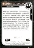 2023 General Leia Organa Topps Chrome Star Wars #56 05/25 ORANGE REFRACTOR