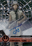 2017 Jordan Stephens as Corporal Tonc Autograph Topps Star Wars High-Tek #77 15/75 TIDAL DIFFRACTOR AUTO