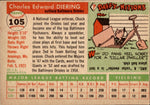 1955 Chuck Diering Topps #105 Baltimore Orioles BV $15