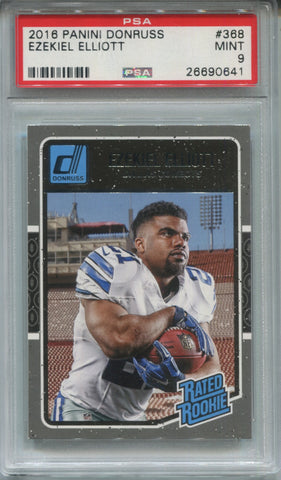 2016 Ezekiel Elliott Panini Donruss RATED ROOKIE RC PSA 9 #368 Dallas Cowboys 0641
