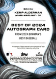 2024 Kemp Alderson Bowman's Best of 2024 AUTO AUTOGRAPH #B24-KA Miami Marlins