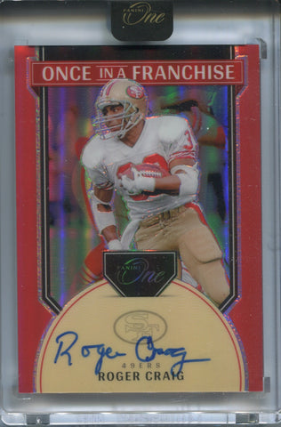 2024 Roger Craig Panini One RED ONCE IN A FRANCHISE AUTO 17/60 AUTOGRAPH #358 San Francisco 49ers HOF