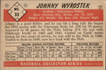 1953 Johnny Wyrostek Bowman Black and White #35 Philadelphia Phillies BV $40