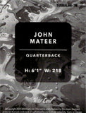 2025 John Mateer Wild Card Splat MAROON ROOKIE 1/1 ONE OF ONE RC #SUSBAL09-JM Oklahoma Sooners