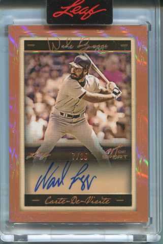 2023 Wade Boggs Leaf Art of Sport CARTE-DE-VISITE AUTO 07/35 AUTOGRAPH #CDV-WB1 Boston Red Sox HOF