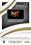 2022 Carmelo Hayes Panini Immaculate WWE ROOKIE SHIRT AUTO 74/99 AUTOGRAPH RELIC RC #106 NXT Champion
