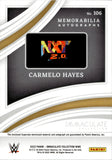2022 Carmelo Hayes Panini Immaculate WWE ROOKIE SHIRT AUTO 74/99 AUTOGRAPH RELIC RC #106 NXT Champion