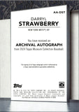 2024 Darryl Strawberry Topps Museum Collection BLUE FOIL ARCHIVAL AUTO 09/20 AUTOGRAPH #AA-DST New York Mets