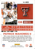 2017 Patrick Mahomes Panini Score ROOKIE RC #403 Kansas City Chiefs *NRMT CORNERS*