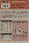 1953 Chuck Dressen Topps #50 Brooklyn Dodgers BV $50