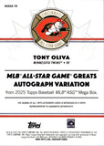 2025 Tony Oliva Topps ASG Mega Box ALL-STAR GAME GREATS RED FOIL AUTO 4/5 AUTOGRAPH #ASGGA-TO Cincinnati Reds HOF