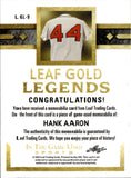 2024 Hank Aaron Leaf In The Game Used PINK FOIL LEAF LEGENDS GOLD JERSEY 7/9 RELIC #LGL-9 Atlanta Braves HOF