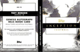 2024 Trey Benson Topps Inception ROOKIE GREEN GENESIS PATCH AUTO 21/49 AUTOGRAPH RELIC BOOKLET RC #ARBC-TBE Arizona Cardinals
