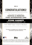 2023 Stone Garrett Topps Inception ROOKIE AND EMERGING STARS ROOKIE AUTO 215/299 AUTOGRAPH RC #BRES-SG Arizona Diamondbacks