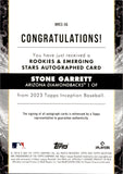 2023 Stone Garrett Topps Inception ROOKIE AND EMERGING STARS ROOKIE AUTO 215/299 AUTOGRAPH RC #BRES-SG Arizona Diamondbacks