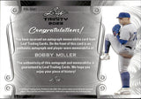 2023 Bobby Miller Leaf Trinity BRONZE LOGO PATCH AUTO 77/99 AUTOGRAPH RELIC #PA-BM1 Los Angeles Dodgers