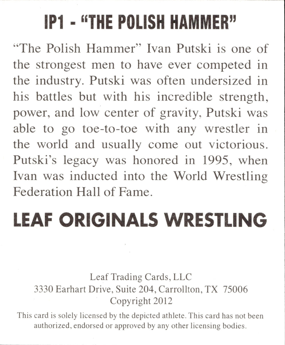 2012 Ivan Putski Leaf Originals Wrestling AUTO AUTOGRAPH #IP1 The Poli