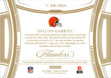 2025 Dillon Gabriel Panini Flawless EMERALD GREEN ROOKIE DEBUT DUAL LAUNDRY TAG 2/2 RELIC #DD-DGL Cleveland Browns