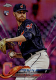 2018 Shane Bieber Topps Chrome PINK REFRACTOR ROOKIE RC #HMT59 Cleveland Indians