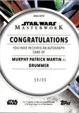 2023 Murphy Patrick Martin as Drummer Topps Star Wars Masterwork BLUE AUTO 59/99 AUTOGRAPH #MWA-MPM